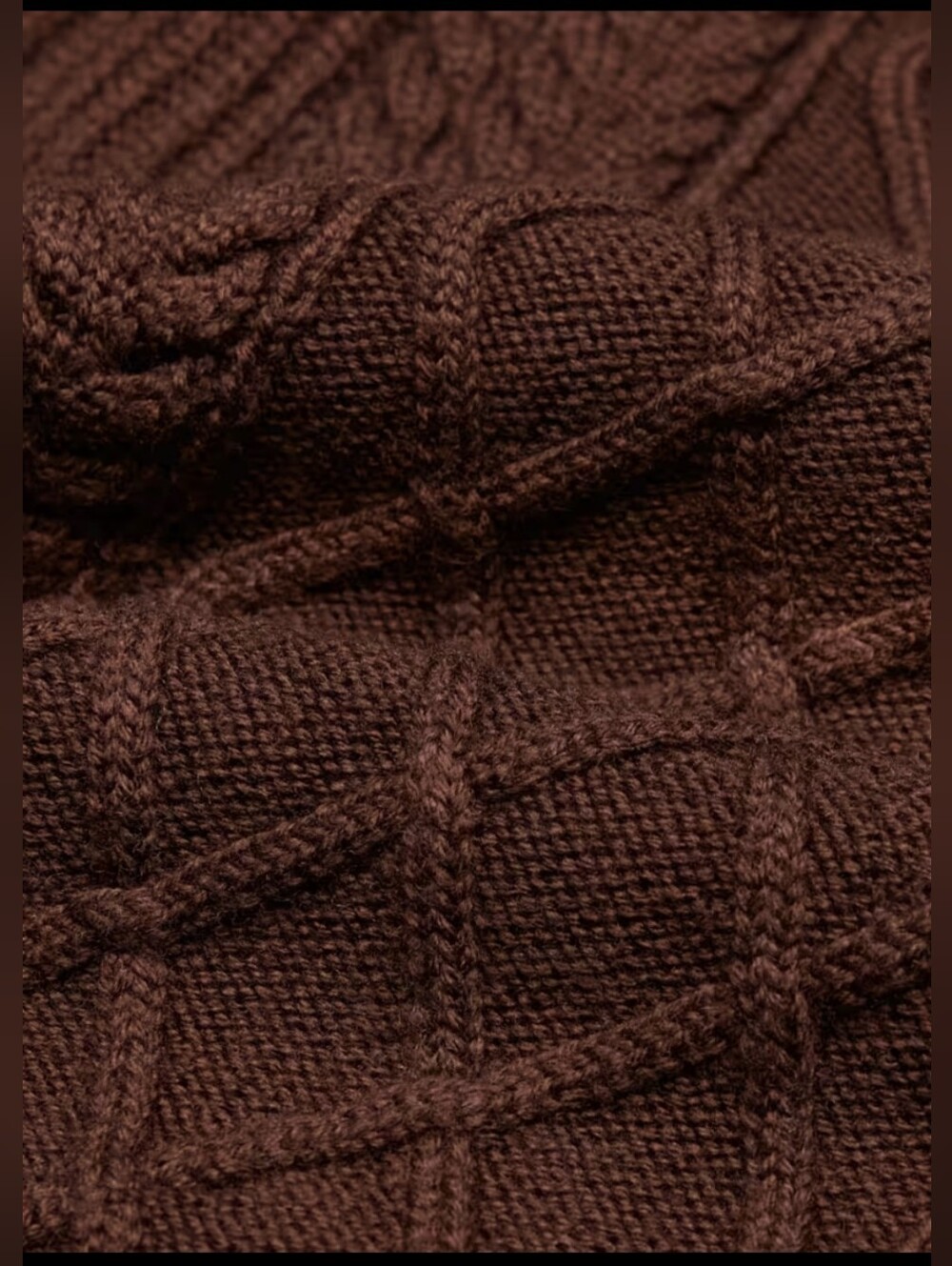 Cable-Knit Cropped Sweater in Brown - Picture 3 of 6
